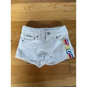 Polo Ralph Lauren WHITE Girl's Denim Cut-Off Shorts Girls, Size 3T EUC Pristine
